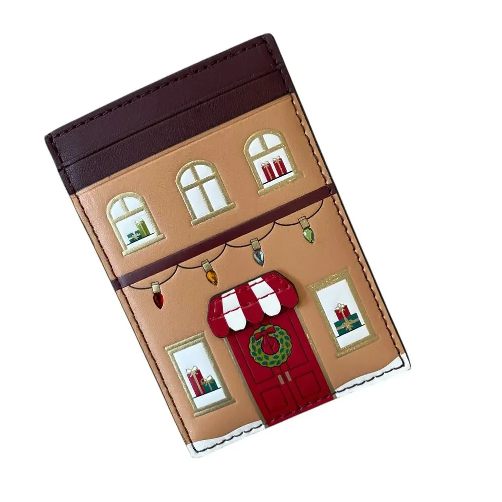 Kate Spade New York Oh What Fun Gingerbread House Small Slim Cardholder NEW
